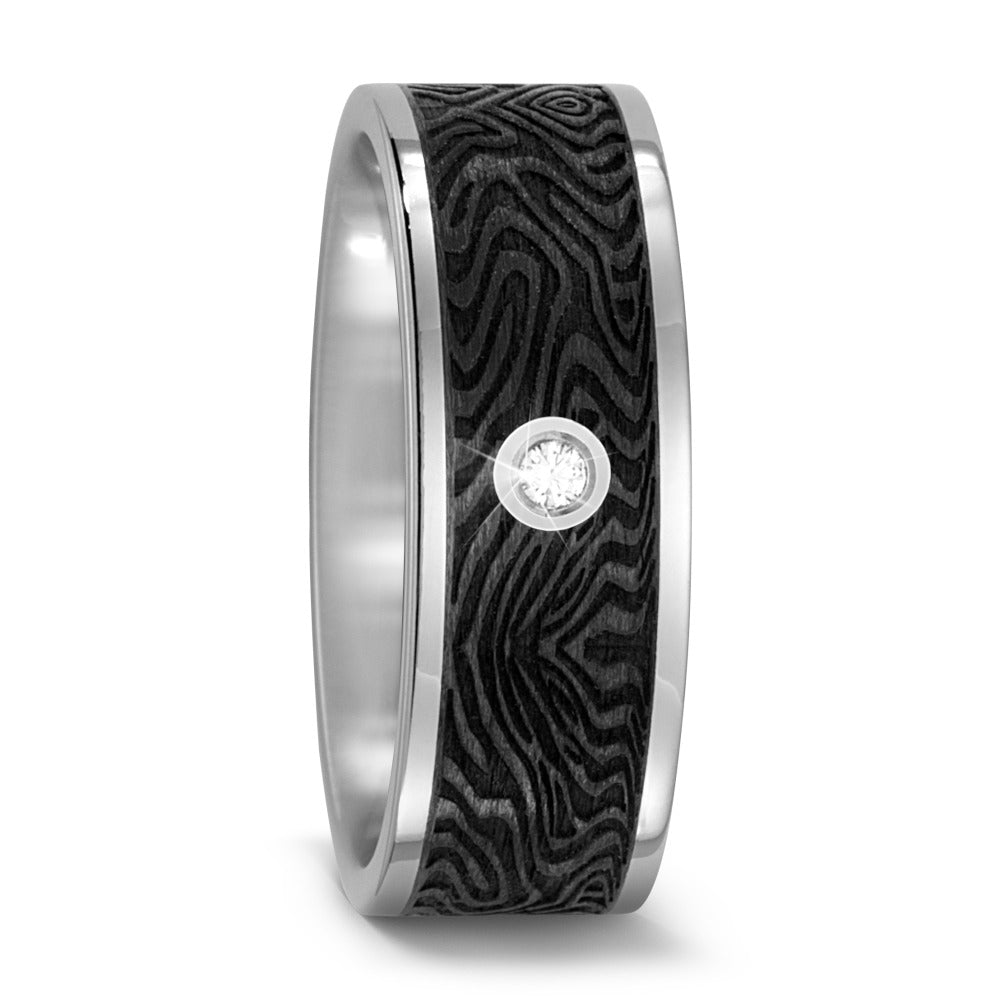 Partnerring Titan, Carbon Diamant 0.03 ct, w-si