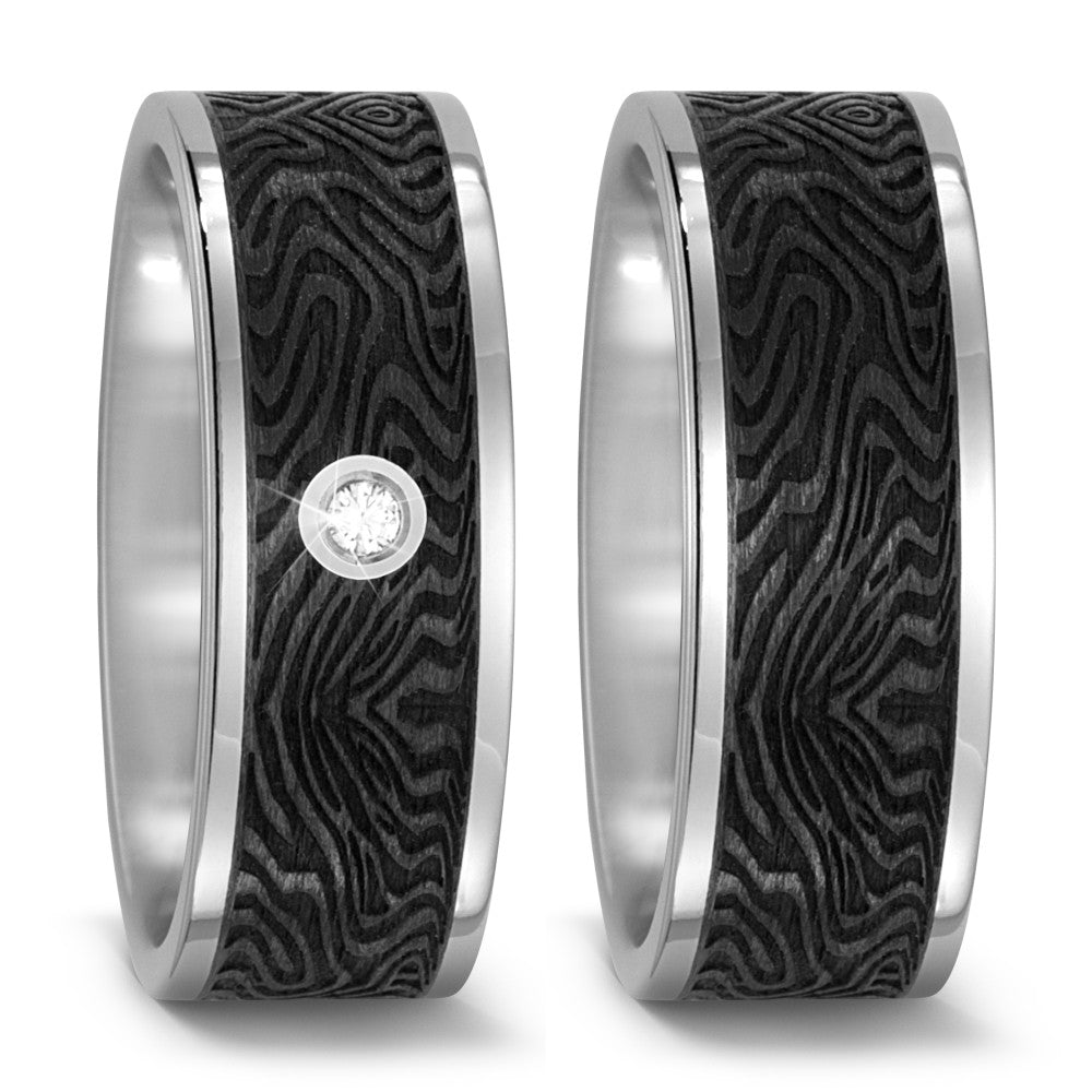 Partnerring Titan, Carbon Diamant 0.03 ct, w-si