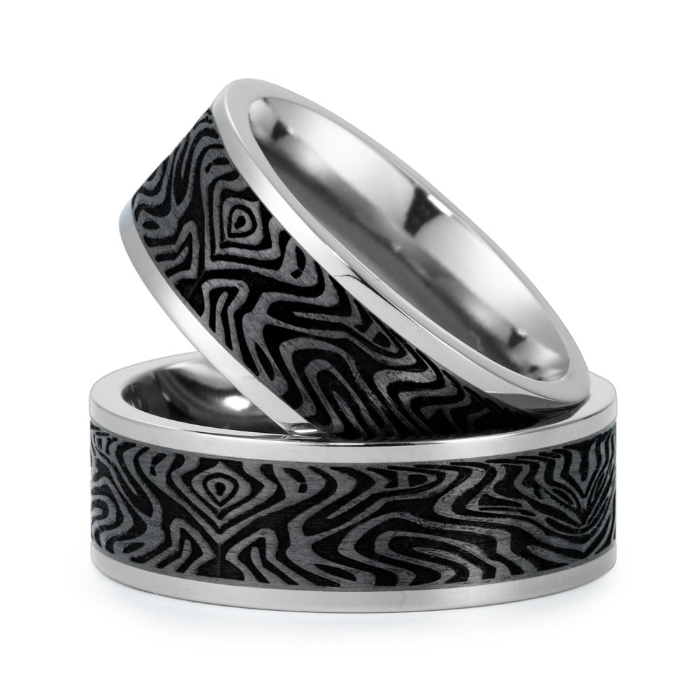 Partnerring Titan, Carbon Diamant 0.03 ct, w-si