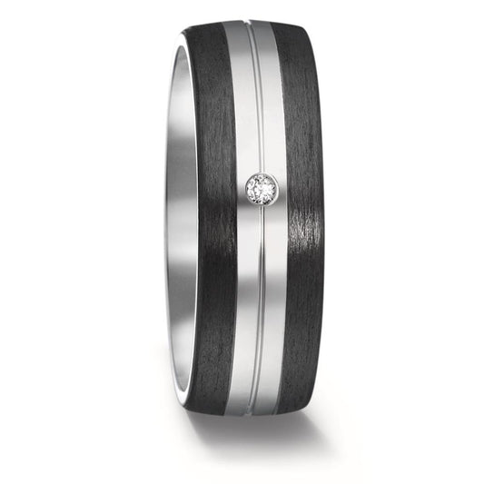 Partnerring Titan, Carbon Diamant 0.03 ct, w-si