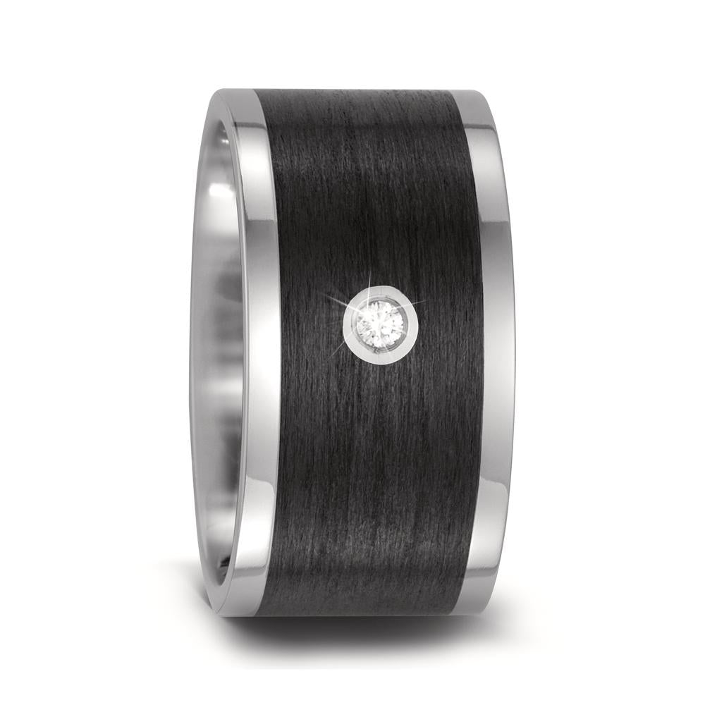 Partnerring Titan, Carbon Diamant 0.03 ct, w-si