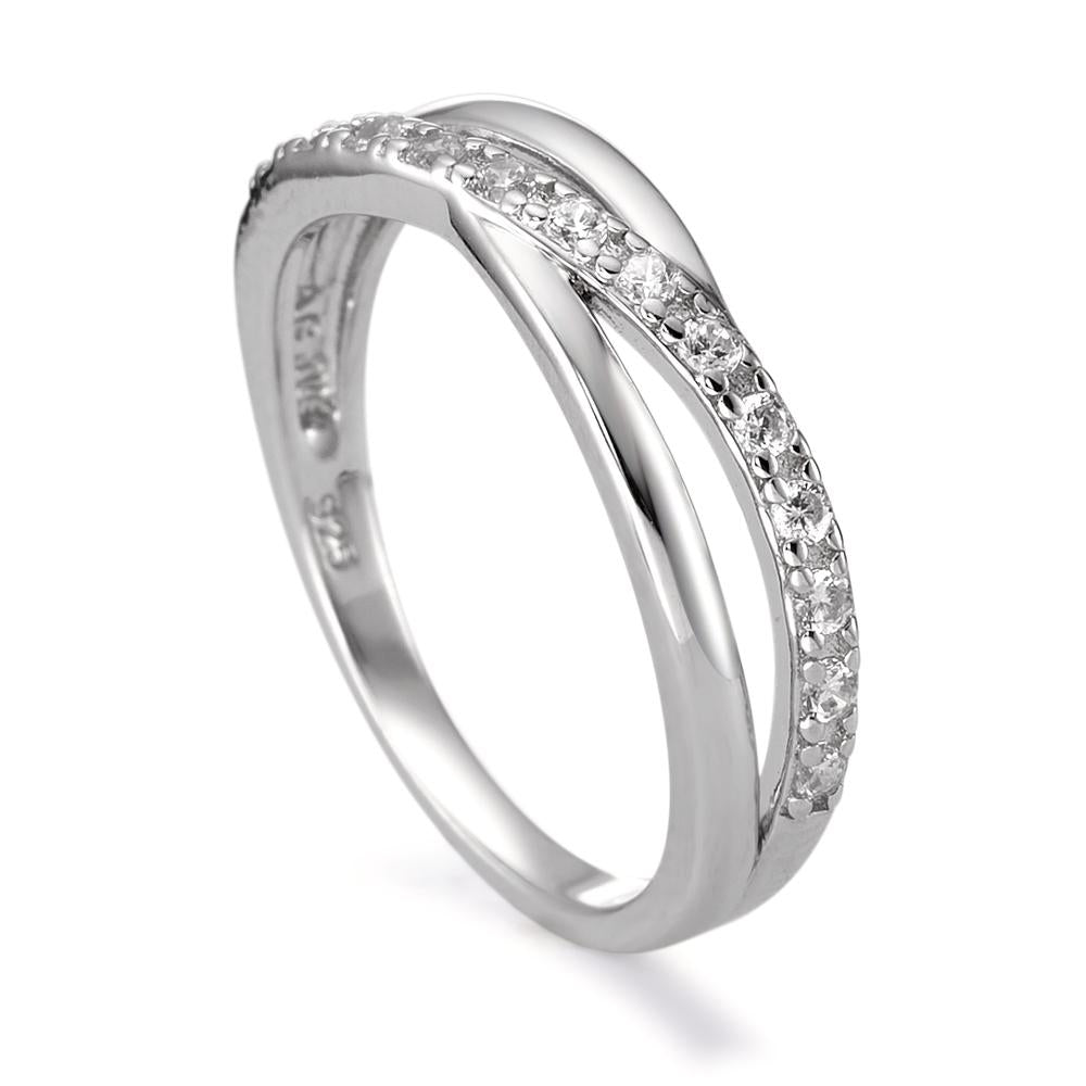 Fingerring Silber Zirkonia rhodiniert