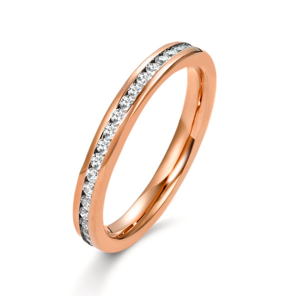 Memory Ring Edelstahl Zirkonia rosé IP beschichtet