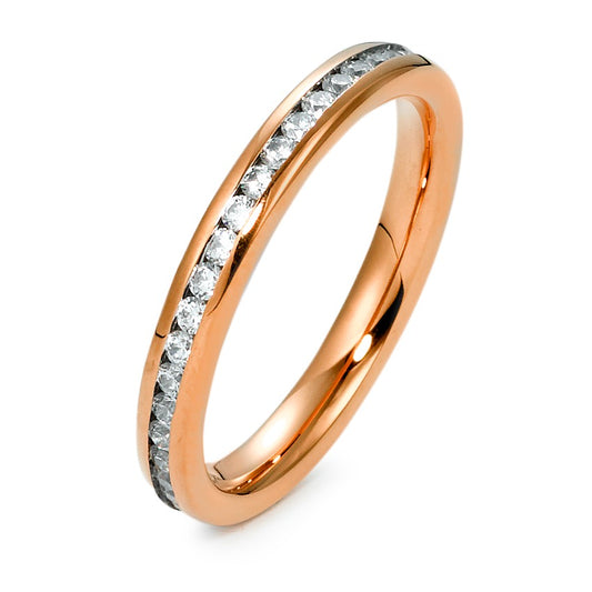 Memory Ring Edelstahl Zirkonia rosé IP beschichtet