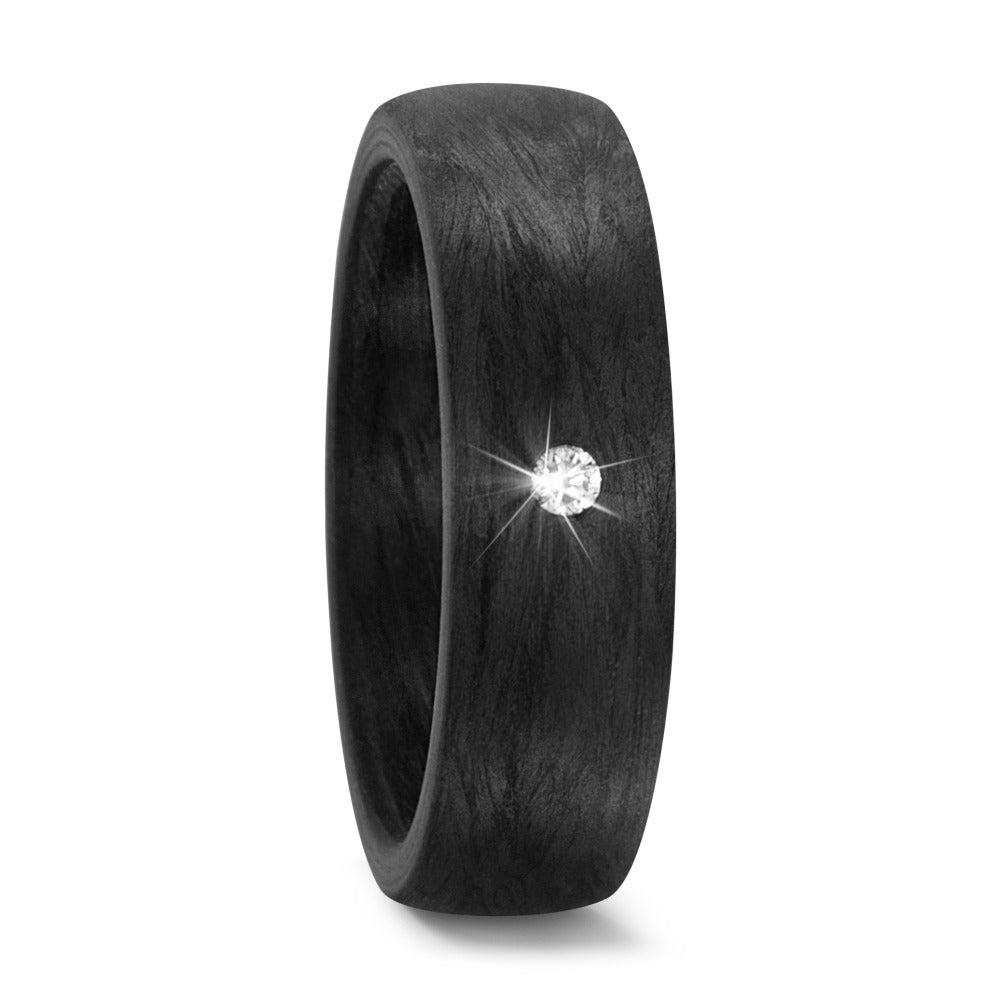 Fingerring Carbon Diamant 0.03 ct, w-si