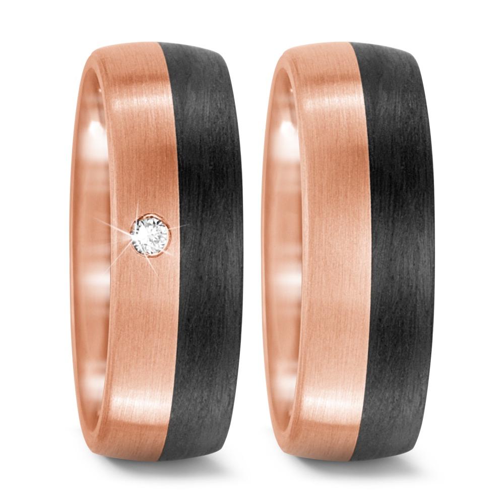 Partnerring 750/18 K Rosegold, Carbon