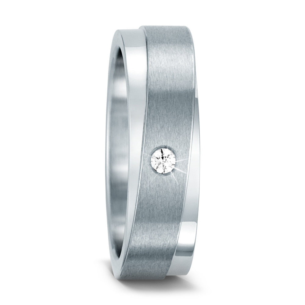 Partnerring Edelstahl Zirkonia