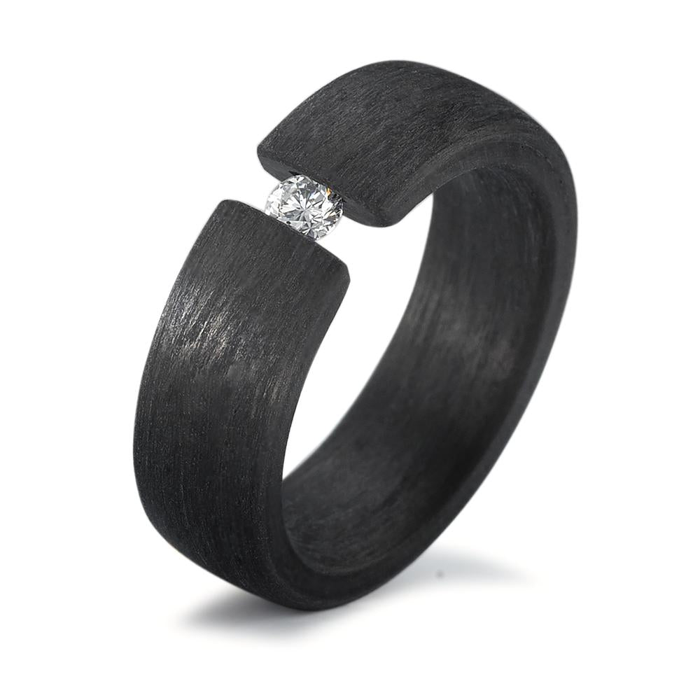 Fingerring Carbon Diamant 0.10 ct, w-si