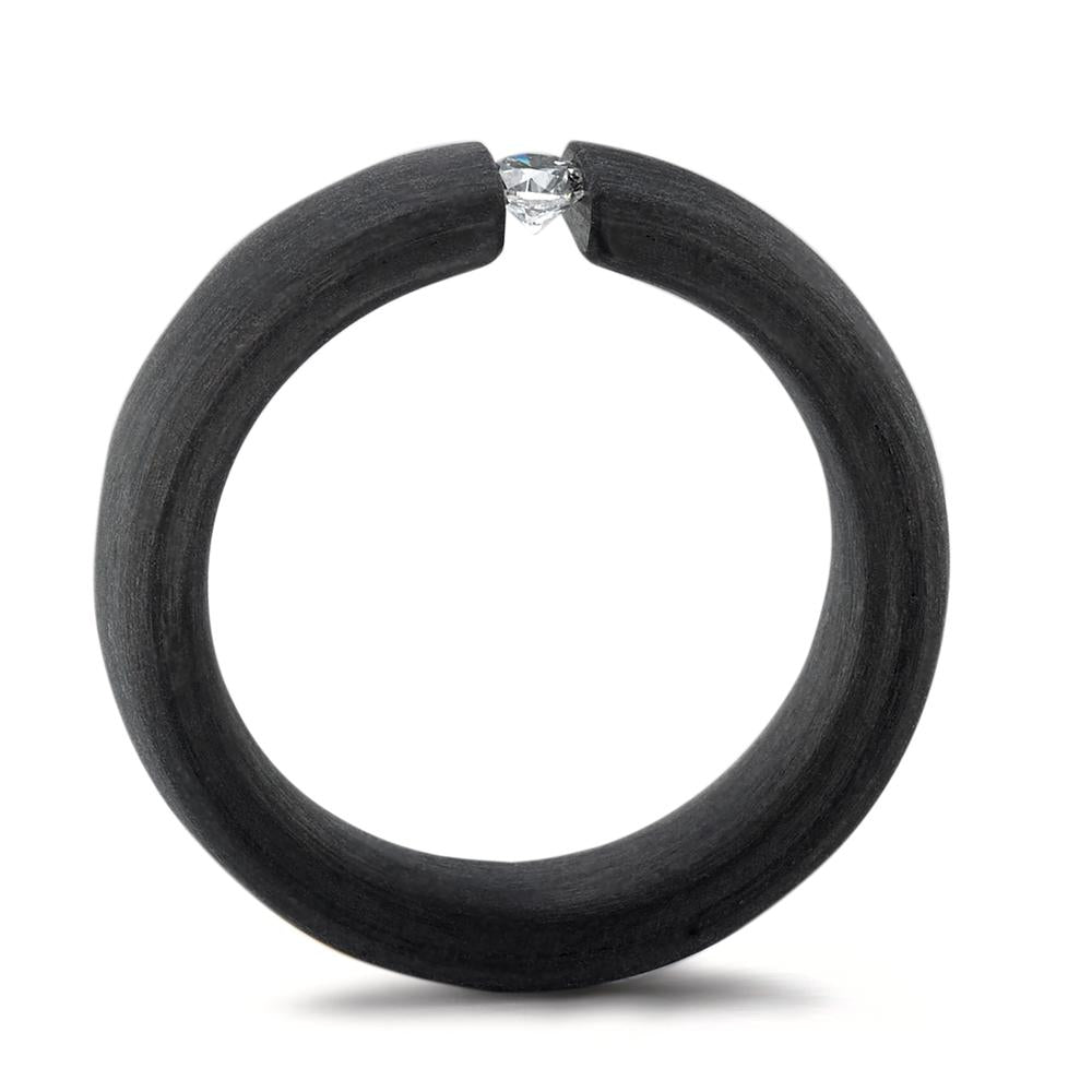 Fingerring Carbon Diamant 0.10 ct, w-si