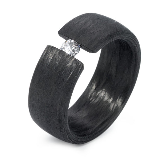 Fingerring Carbon Zirkonia