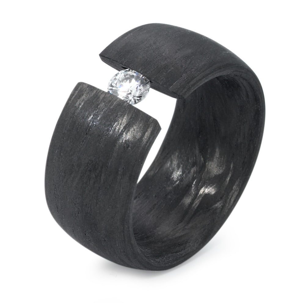 Fingerring Carbon Zirkonia