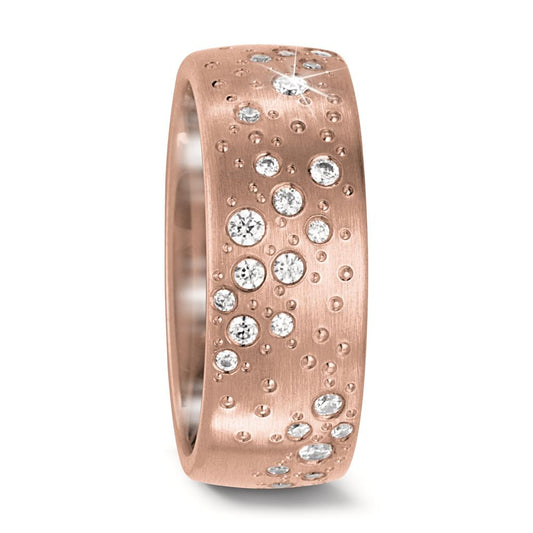 Partnerring 750/18 K Rosegold Diamant 0.20 ct, 24 Steine, tw-vsi