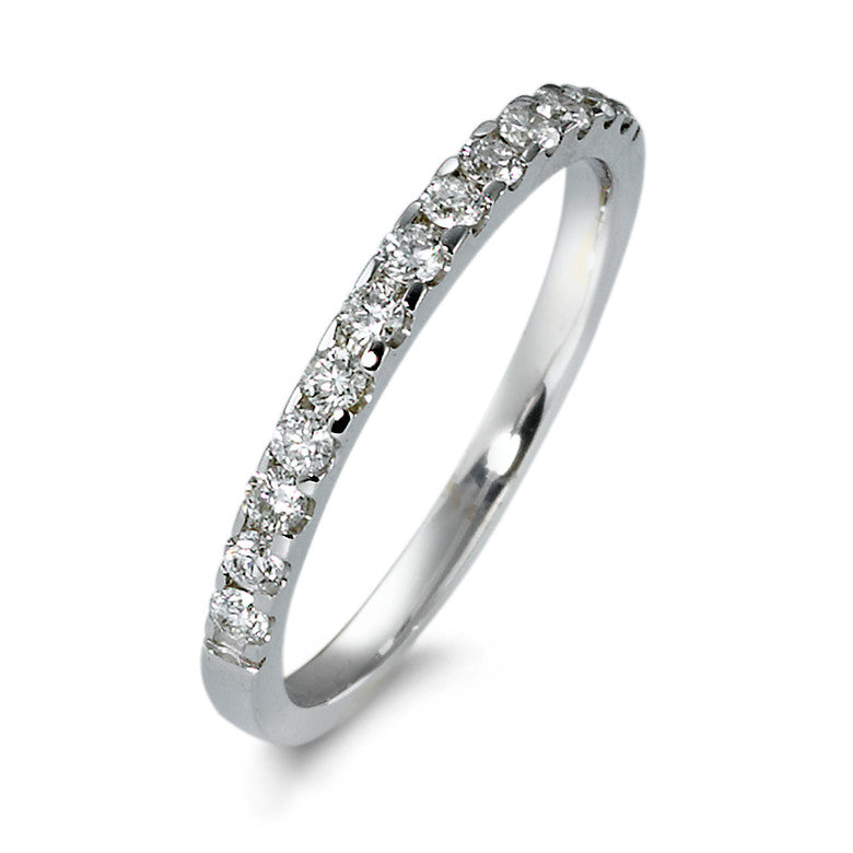 Memory Ring 585/14 K Weissgold Diamant 0.25 ct, 13 Steine, w-si