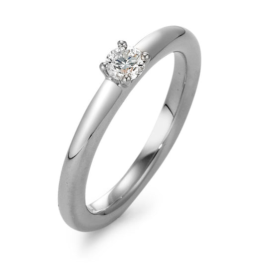 Solitär Ring 750/18 K Weissgold Diamant 0.20 ct, w-si