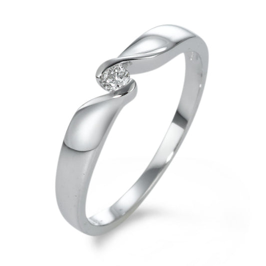 Solitär Ring 750/18 K Weissgold Diamant 0.05 ct, w-si