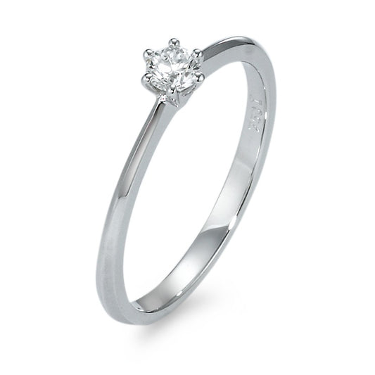 Solitär Ring 750/18 K Weissgold Diamant 0.15 ct, w-si