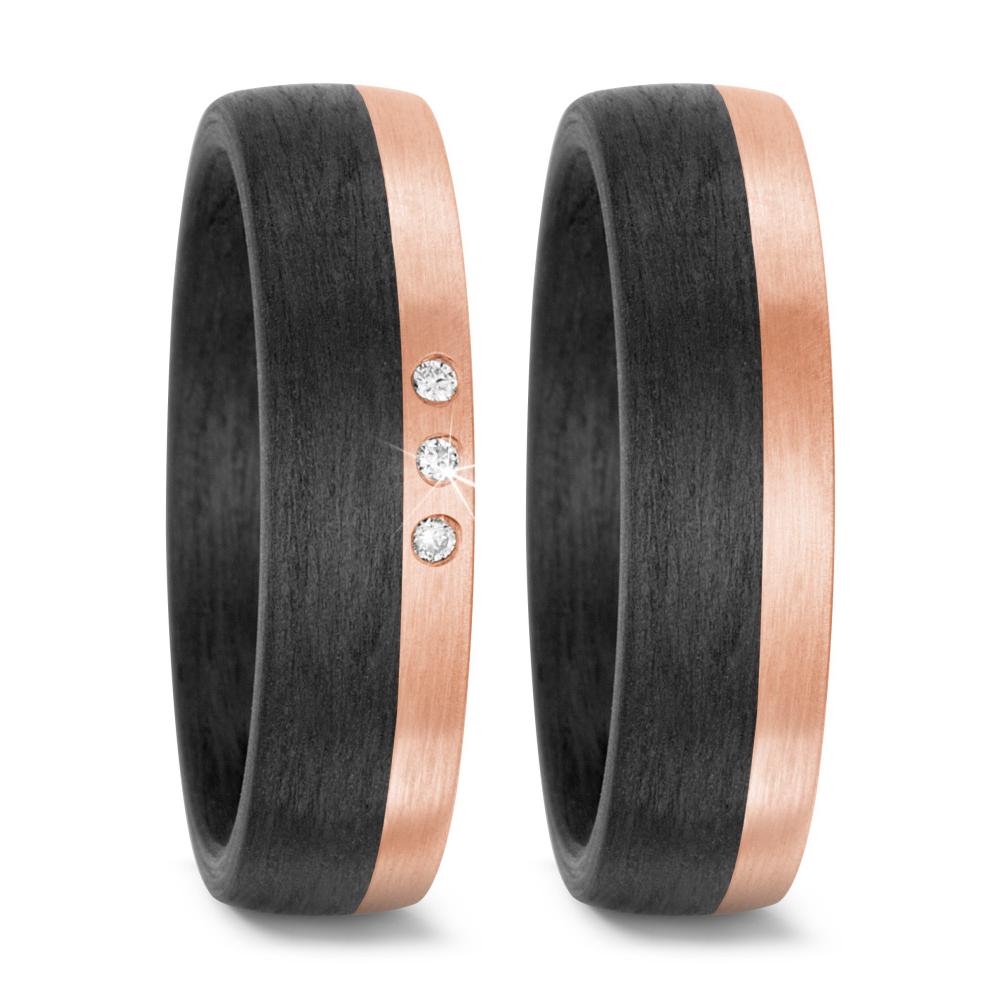 Partnerring 585/14 K Rosegold, Carbon