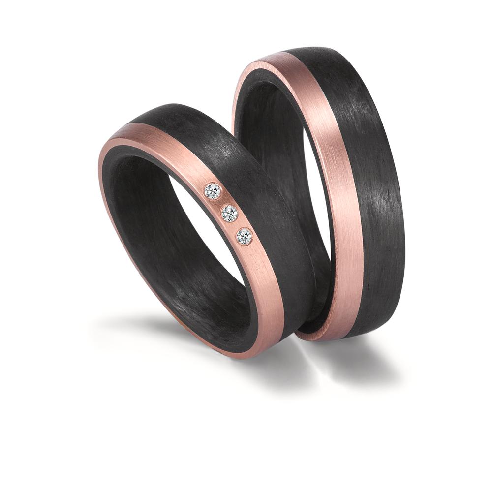 Partnerring 585/14 K Rosegold, Carbon