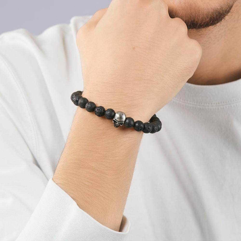 Armband Edelstahl Lava Totenkopf