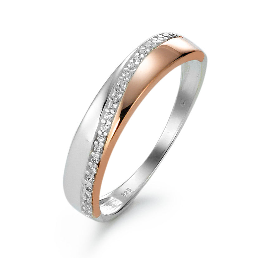 Fingerring Silber Zirkonia rosé vergoldet