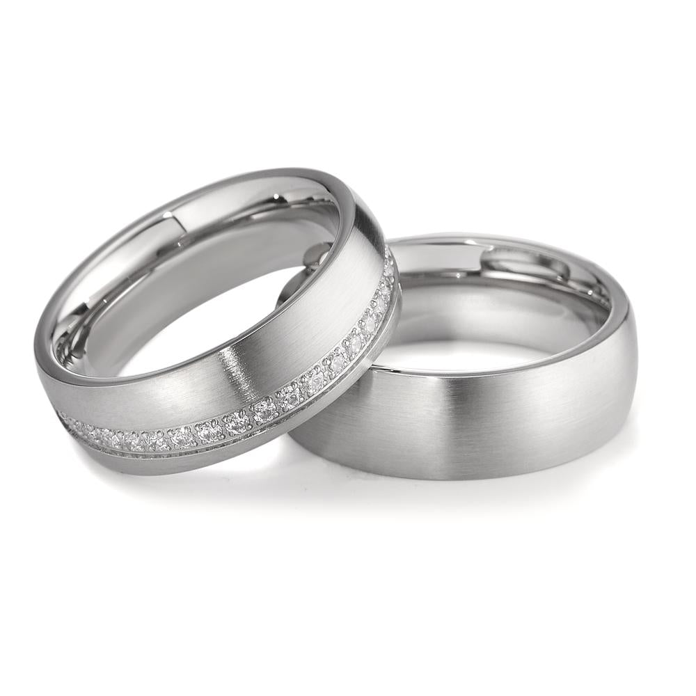 Partnerring Edelstahl Zirkonia