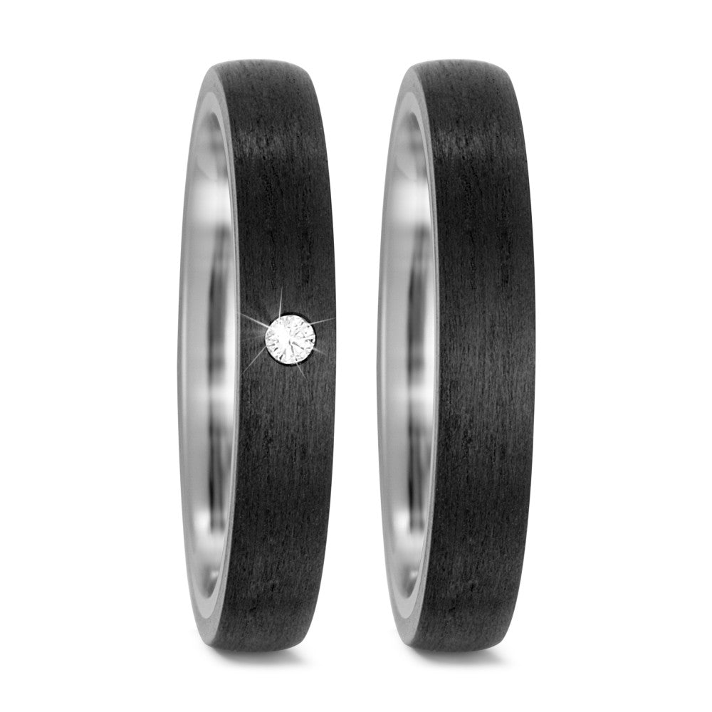 Partnerring Titan, Carbon Diamant 0.03 ct, w-si