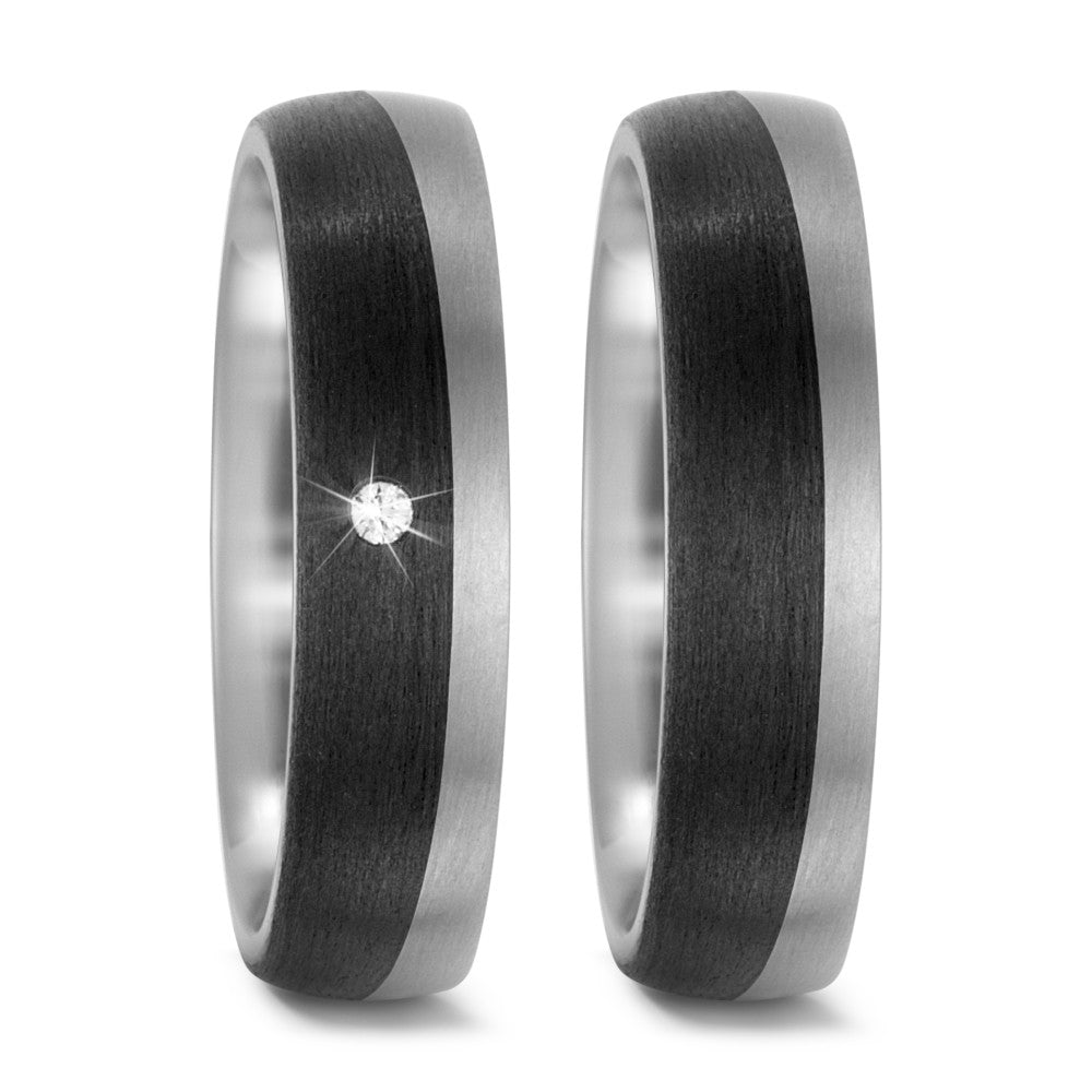 Partnerring Titan, Carbon Diamant 0.02 ct, w-si