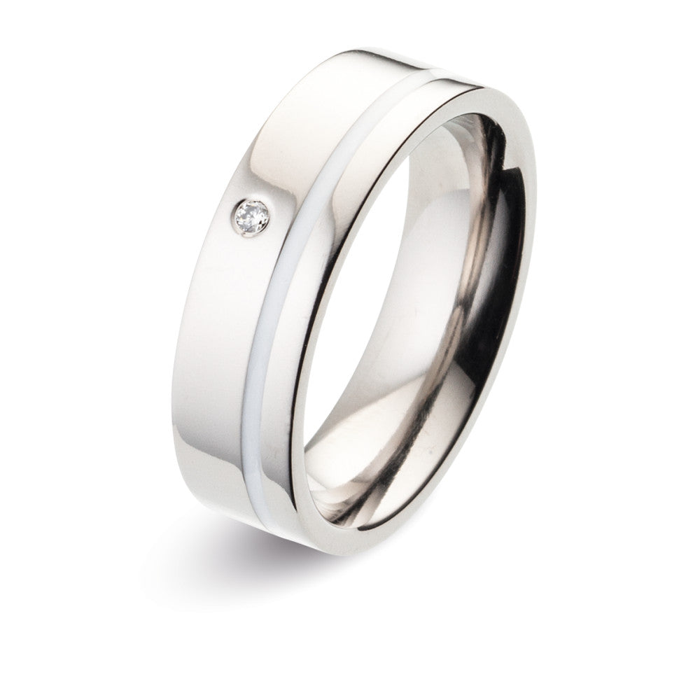 Partnerring Titan, Keramik Diamant 0.02 ct, w-si