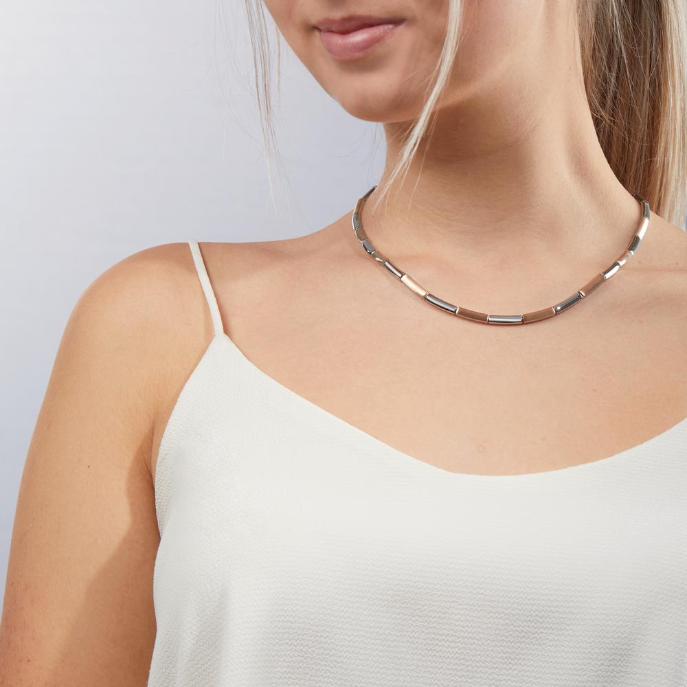 Collier Edelstahl rosé IP beschichtet verstellbar