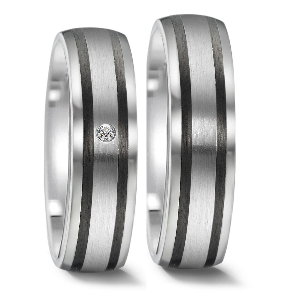 Partnerring Edelstahl, Carbon