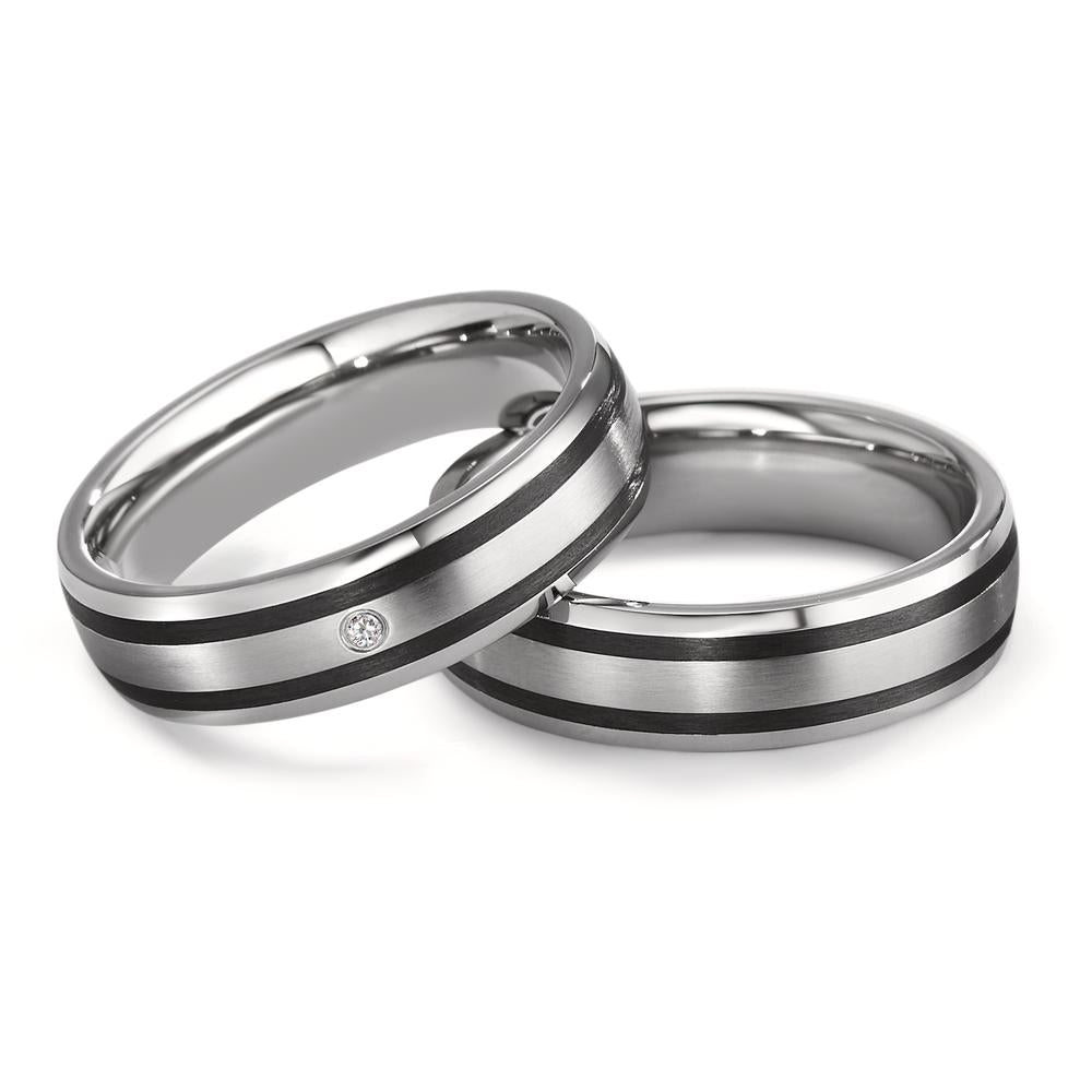 Partnerring Edelstahl, Carbon Zirkonia