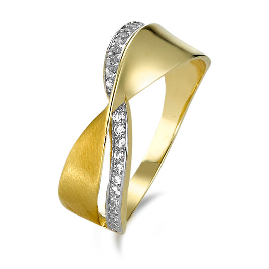 Fingerring 375/9 K Gelbgold Zirkonia 24 Steine