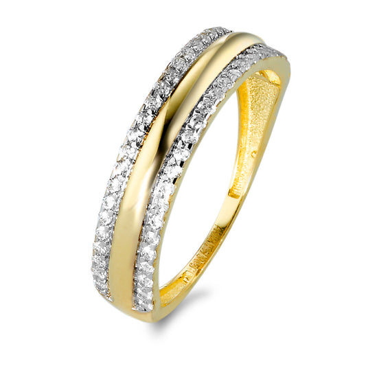 Fingerring 375/9 K Gelbgold Zirkonia 50 Steine