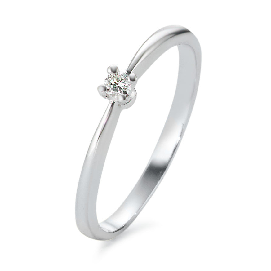 Solitär Ring 750/18 K Weissgold Diamant 0.05 ct, tw-vsi