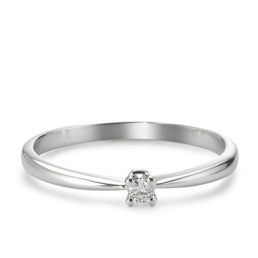 Solitär Ring 750/18 K Weissgold Diamant 0.05 ct, tw-vsi