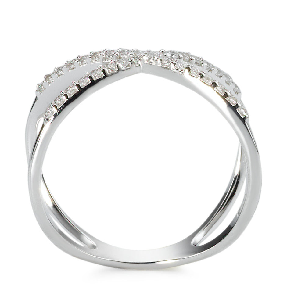 Fingerring 750/18 K Weissgold Zirkonia 32 Steine