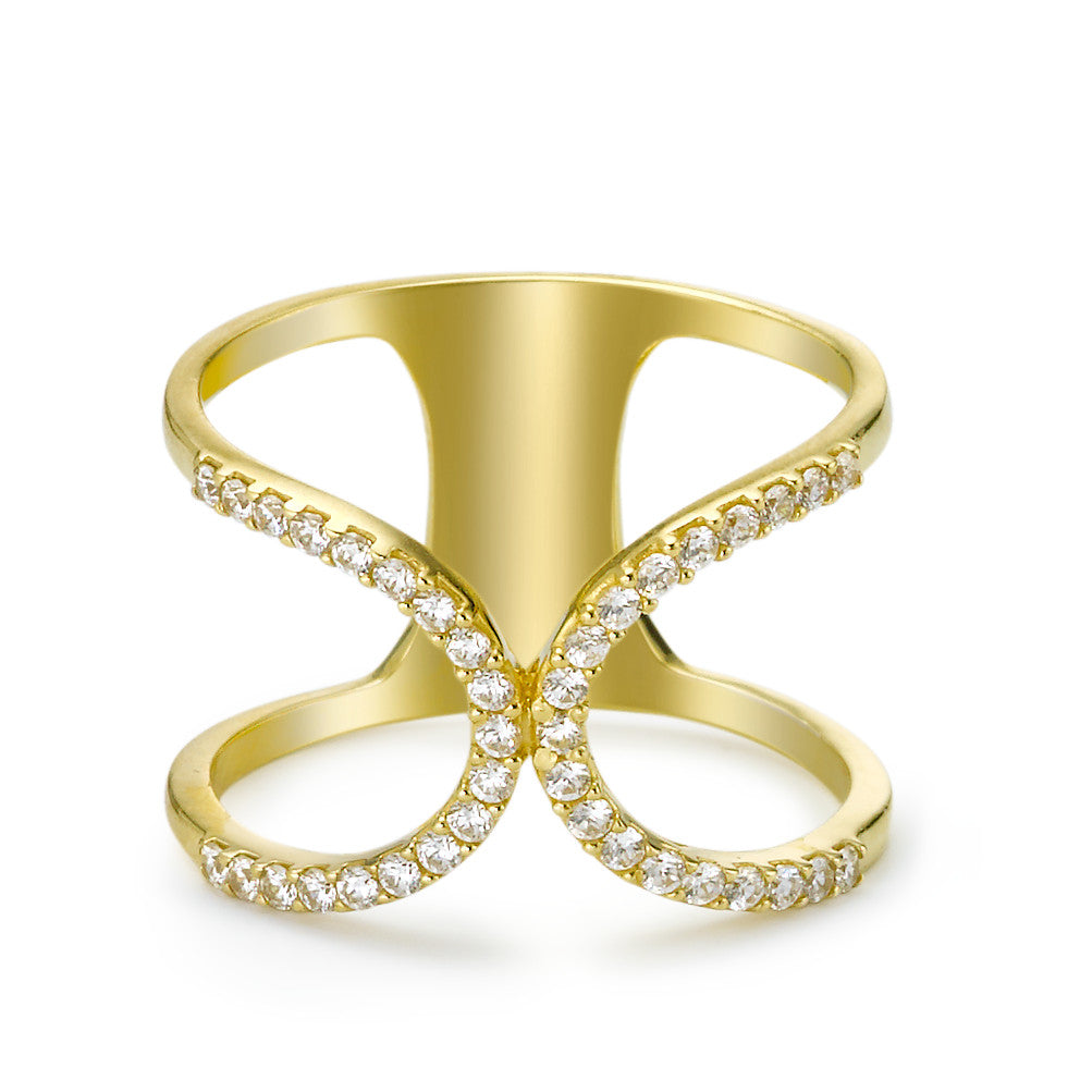 Fingerring 750/18 K Gelbgold Zirkonia 38 Steine