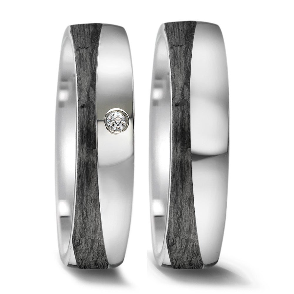 Partnerring Edelstahl, Carbon Zirkonia