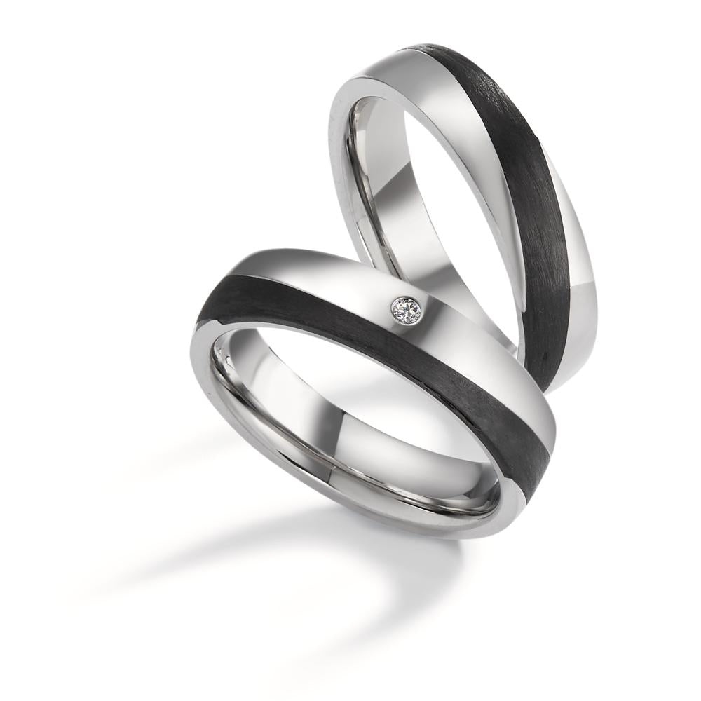 Partnerring Edelstahl, Carbon Zirkonia