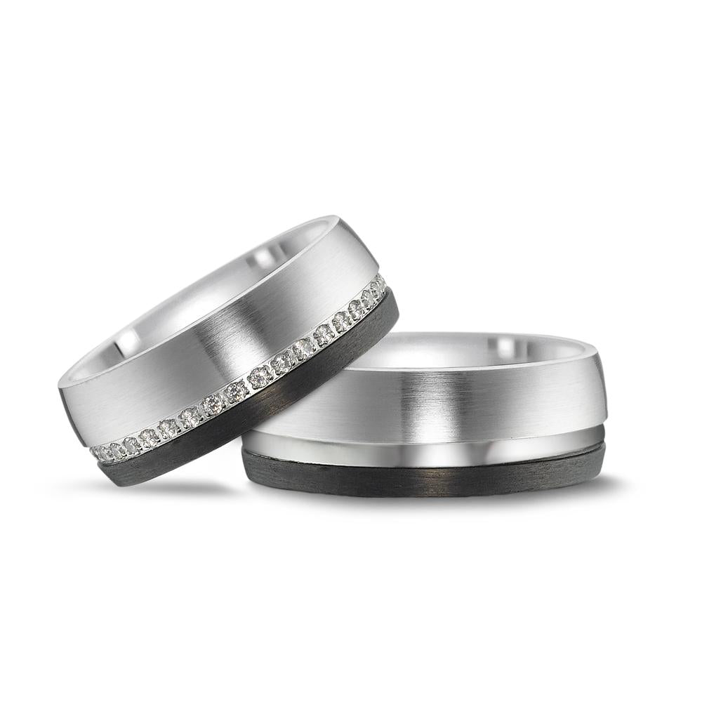 Partnerring Edelstahl, Carbon Zirkonia