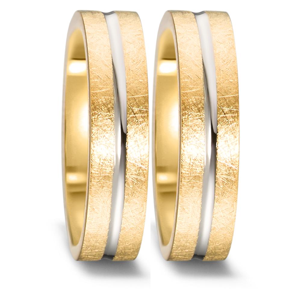 Partnerring 750/18 K Gelbgold, 750/18 K Weissgold