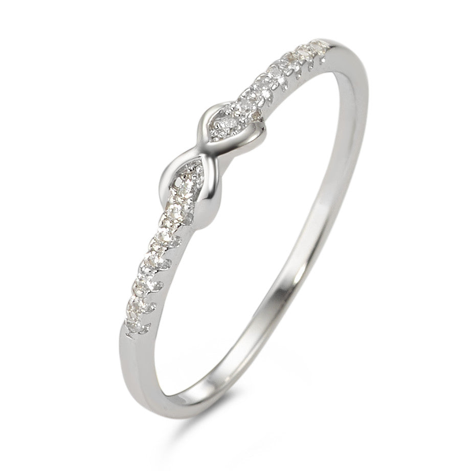 Fingerring Silber Zirkonia 14 Steine rhodiniert Infinity