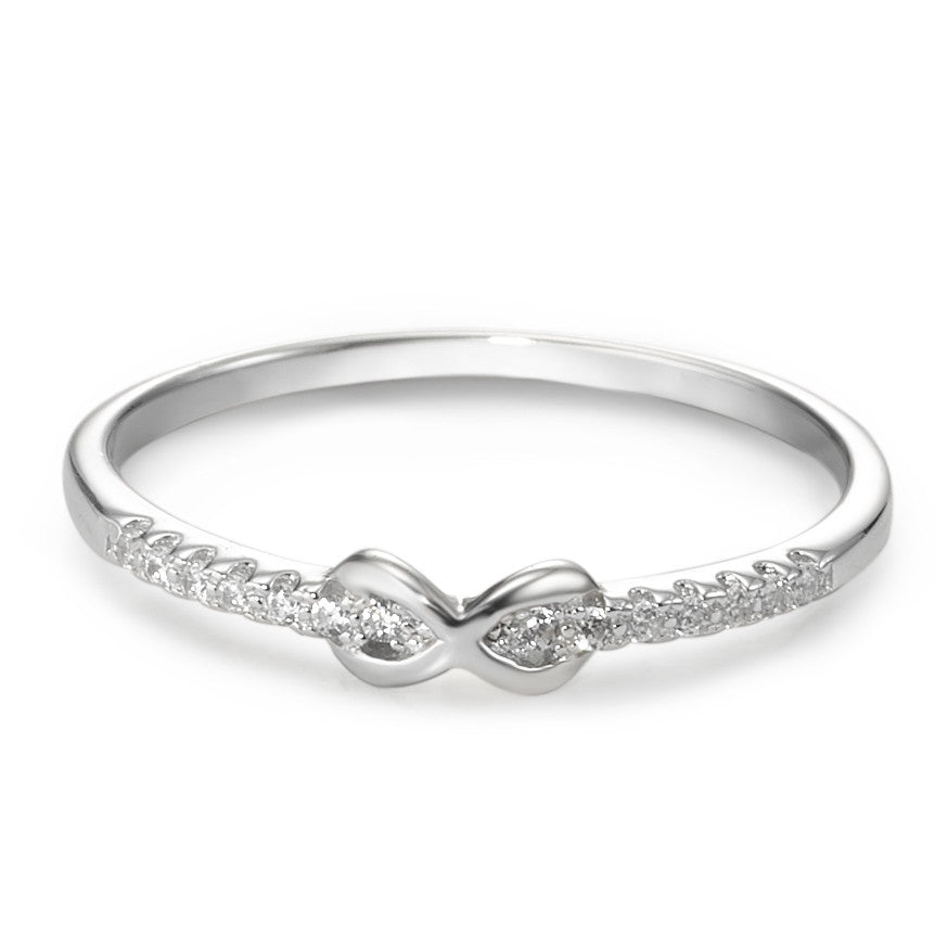 Fingerring Silber Zirkonia 14 Steine rhodiniert Infinity