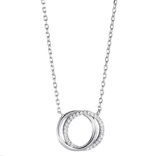 Collier Silber Zirkonia rhodiniert verstellbar Ø15 mm