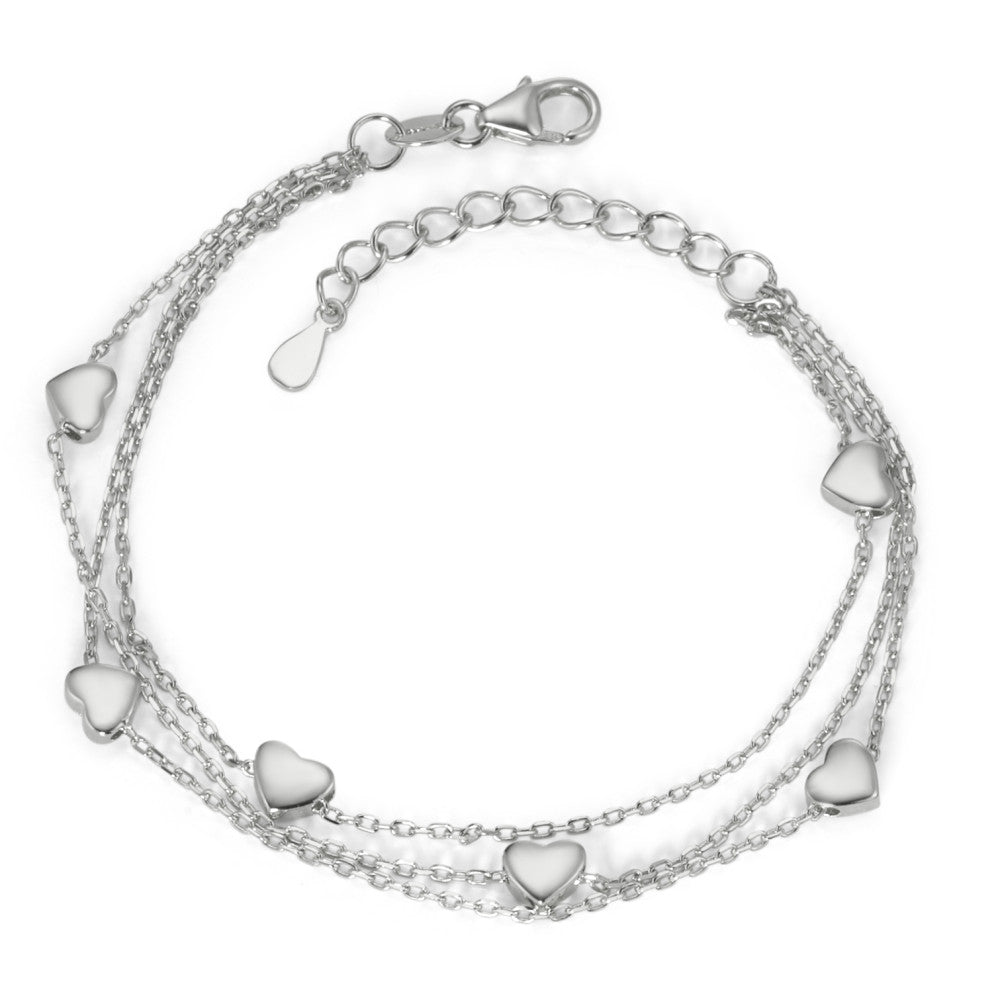 Armband Silber rhodiniert Herz verstellbar