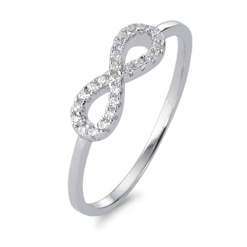 Fingerring Silber Zirkonia rhodiniert Infinity