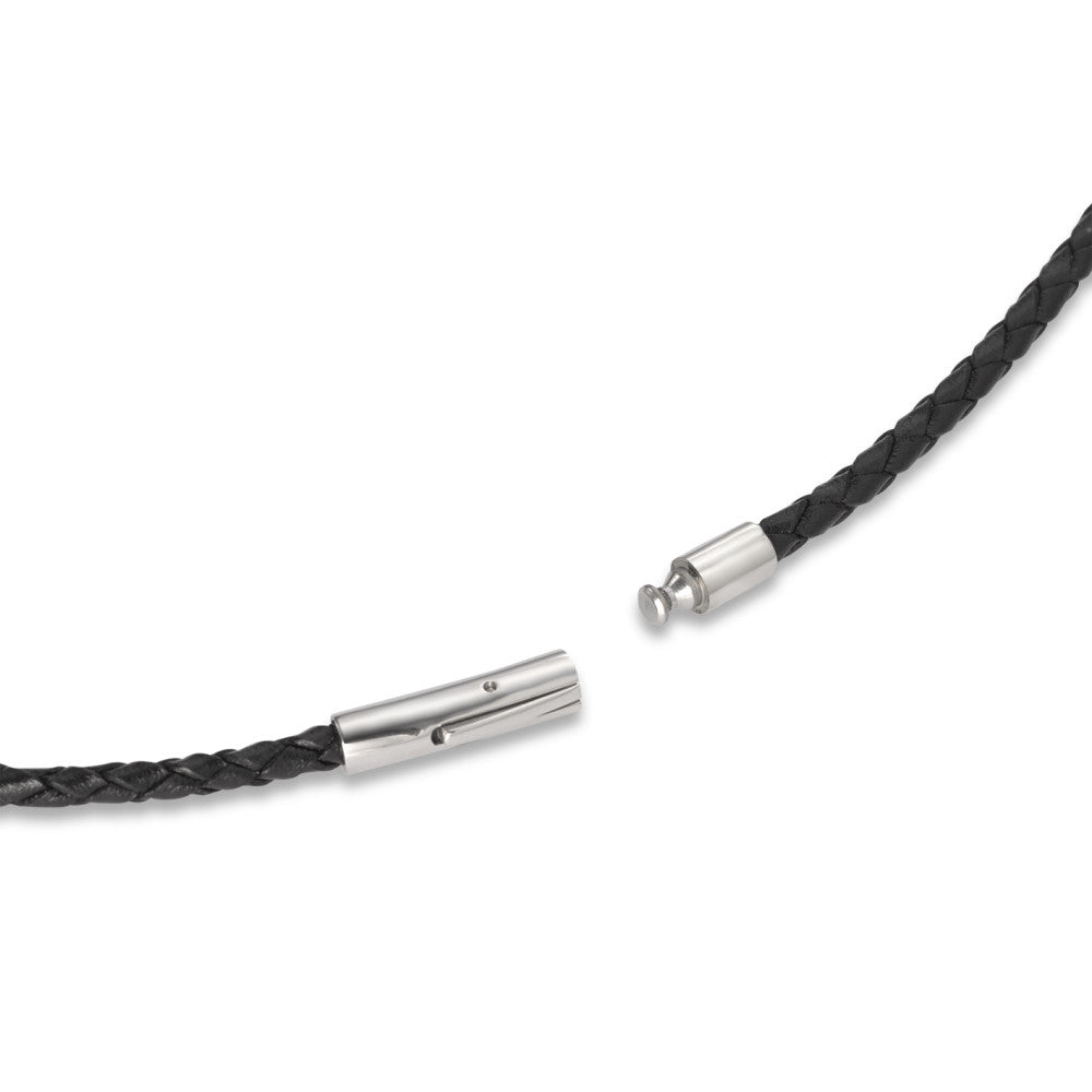 Collier Leder, Edelstahl Ø3 mm