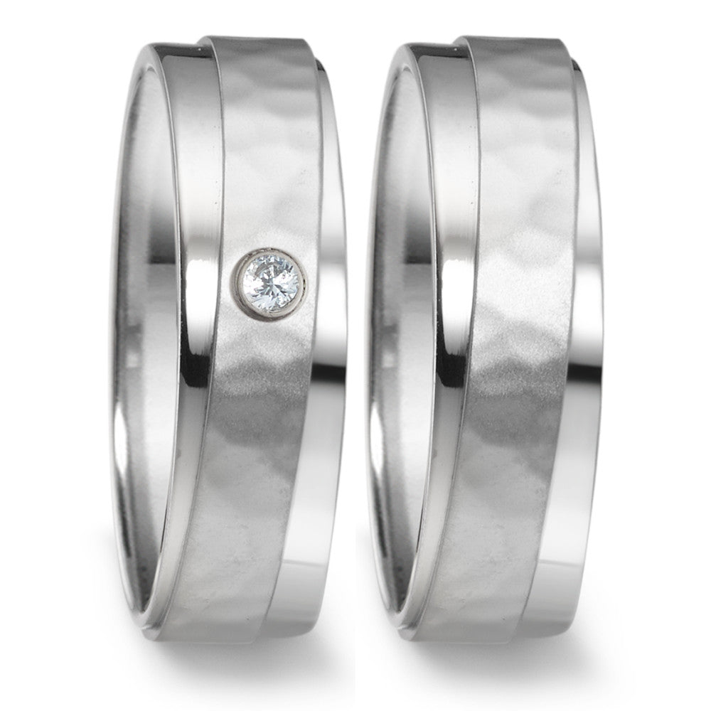 Partnerring Edelstahl Zirkonia