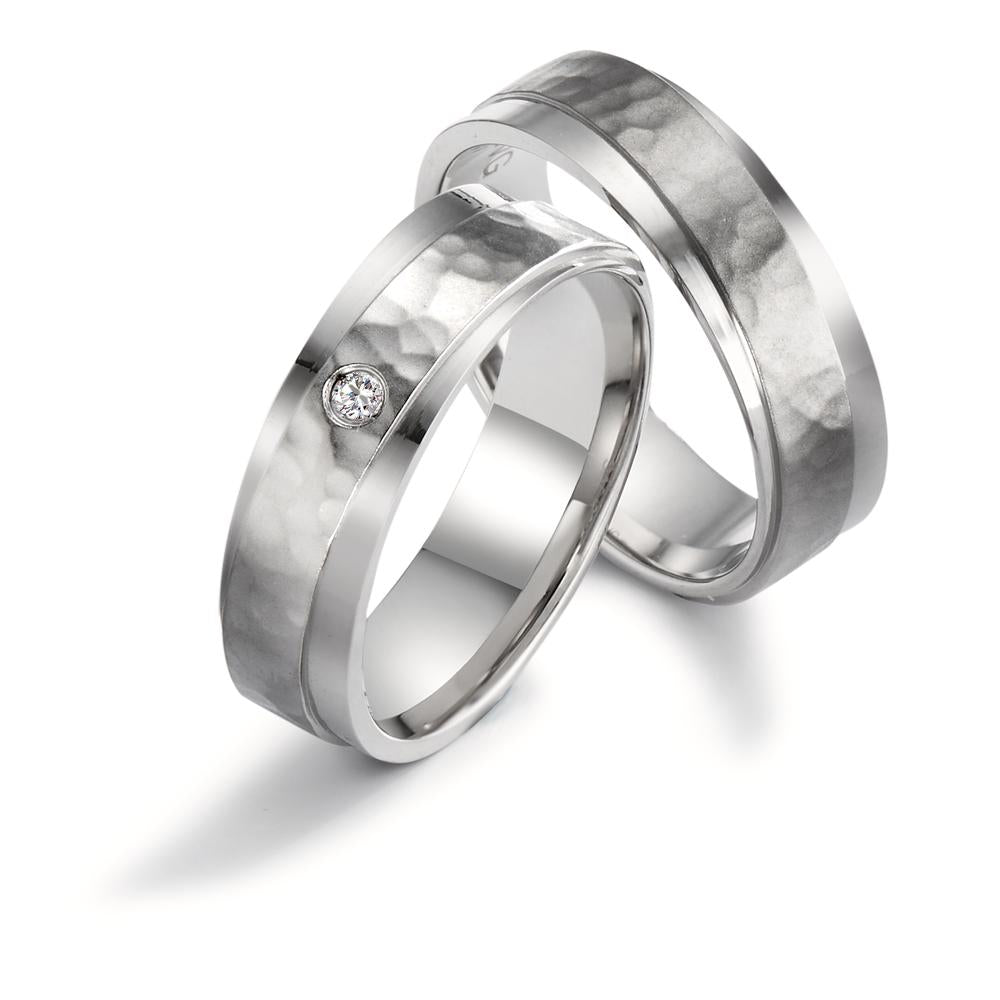 Partnerring Edelstahl Zirkonia