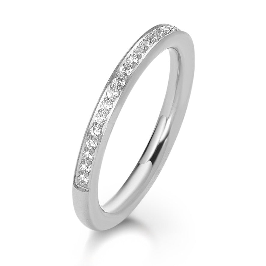 Memory Ring Edelstahl Zirkonia 26 Steine